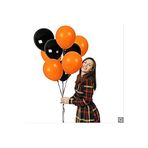 Siyah - Turuncu Metalik Balon 30 Adet