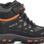 Siyah-Turuncu Unisex Cırtlı Kürklü Çocuk Bot 1831 F