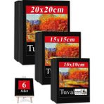 Siyah Tuval 10X10 15X15 20X20 cm 6 Adet Astarlı Kare Tuval Resim Tuvali Siyah Tual Akrilik Yağlı Boya Için Ideal - Standart