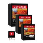 Siyah Tuval 10X10 15X15 20X20 Cm 6 Adet Astarlı Kare Tuval Resim Tuvali Siyah Tual Akrilik Yağlı Boya İçin İdeal