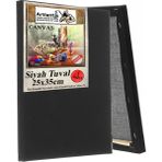 Siyah Tuval 25X35 cm 3 Adet Astarlı Kare Tuval Resim Tuvali Siyah 25*35 cm Tual Akrilik Yağlı Boya Için Ideal - Standart