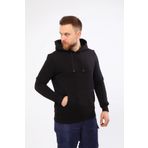Siyah Üç Iplik Erkek Kapüşonlu Sweatshirt SİYAH-3XL