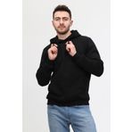 Siyah Üç Iplik Ünisex Kapüşonlu Sweatshirt SİYAH-M