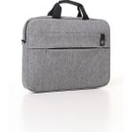 Siyah Unisex El, Omuz, Bilgisayar, Notebook, Laptop Çantası - 16-16.9 inç - Gri