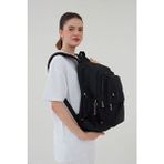 Siyah Unisex Krinkıl Su Itici Kumaş Sırt Çantası Ortaokul Lise Üniversite İçin Ergonomik Tasarım