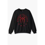 Siyah Unisex Sweatshirt Head Of The Table Roman Reigns Spor Gym Siyah Baskılı Sweat Siyah