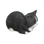 Siyah Ve Beyaz Uyuyan Kedi Heykeli, Poliresin