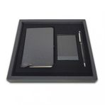Siyah Vıp Hediyelik Set - 9x14 Not Defteri - Touch Pen Tükenmez Kalem - Kartvizitlik Hk2061
