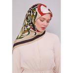 Siyah-Vizon Çiçek Dalı Aura Eşarp