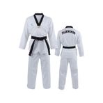 Siyah Yaka Taekwondo Elbisesi Dobok Tekvando Elbisesi Beyaz