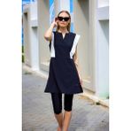 Siyah Yarı Kapalı Mayo - Su Itici Kumaş, UPF50+ Koruma H2511 - 3XL
