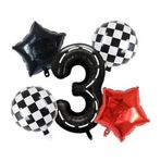 Siyah Yarış Pisti Damalı 3 Yaş Folyo Balon Set