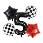 Siyah Yarış Pisti Damalı 5 Yaş Folyo Balon Set