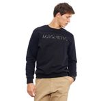 Siyah Yazı Nakışlı O Yaka Rahat Form Erkek Sweatshirt - 88020 L Siyah