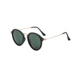 Siyah-Yeşil Yuvarlak Lentes De Sol Vintage&Retro Güneş Gözlüğü