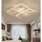 Siyah Yonca 60X60CM 3000K Işık Rengi, Kuamndalı LED Tavan Lambası,oval Avize,modern Aydınlatma,dekoratif Işık