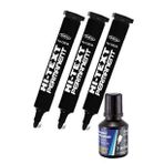 Siyah Yuvarlak Uçlu Markör Permanent Kalem 3 Adet Hı-text Marker Mürekkep Siyah 30 Ml 1 Adet Brons Koli Kalemi