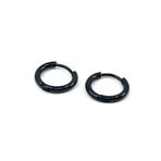 Siyah Yuvarlak Unisex Küpe EAR18