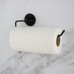 Siyah Yuvarlak Yapışkanlı Kağıt Rulo Havluluk Peçetelik Banyo Askısı