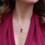 Siyah Zirkon Taşlı Love Yazılı Rose Gold Kaplama Gümüş Kolye