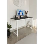 Siyah/beyaz 120X60 Çalışma Masası, Bilgisayar Masası, Ofis Masası, Metal Ayaklı - Siyah - Beyaz
