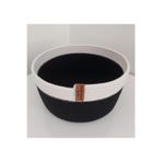 Siyah&beyaz Kova Sepet Takımı Hasır Sepet Düzenleyici Organizer Dekorasyon Hediyelik-25x14cm 1001000009343