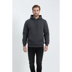 Sizce Moda Koyu Gri Erkek Kanguru Cepli Sweatshirt 3 İplik Yumuşak Kumaş
