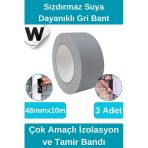 Sızdırmaz Suya Dayanıklı Gri Renk Çok Amaçlı İzolasyon ve Tamir Bandı 10m 3 Adet
