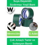 Sızdırmaz Suya Dayanıklı Yeşil Renk Çok Amaçlı Tamir ve İzolasyon Bandı 10m 5 Adet