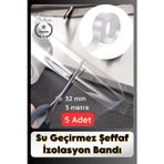 #Sızdırmazbant 5 Adet Su Geçirmez Şeffaf İzolasyon Bandı Tezgah Lavabo Kenar Tamir Güçlü 38Mm X 3M