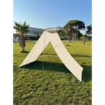 Size Ne Lazım Pratik Kamp Gölgeliği ve Plaj Şemsiyesi 1.5m x 5m Su Itici Oxfort Kumaş (Krem Renk) - Krem Rengi