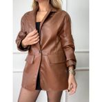 Size Özgü Kahve Deri Blazer Ceket - M