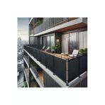Sizenelazım 80Cm X 1.5M Siyah Pvc Su Geçirmez Balkon Demiri Korkuluk Çit Branda