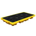 Sızıntıları toplamak için platform, tahliye delikli polietilen platform, kaymaz, depolar için sızdırmaz raf, fabrika garajları, modüler istiflenebilir yağ varilleri için paletler (Gr