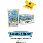 SIZZLE-POP Sızzle-Pop Dancıng Frıends Ananas Mango Yabanmersini Meyve Suyu 200 ml x 8 C Vitamini İçerir - 201 ml