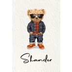 Skander: Cahier personnalisé avec prénom Skander | Cadeau d'anniversaire pour enfant, garçon, homme, copain ... | Nounours | 110 pages lignée, Petit Format 6x9 pouces (15,24 x 22,86 cm)