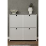 Skandi homeworks Cube Modern 4 Kapaklı Slim Ayakkabılık - 90 cm Geniş Hol ve Antre Dolabı - Beyaz