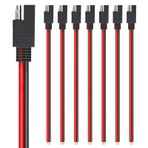 SKARORING 8'li Paket 12AWG 1 Ayak 2-Pin SAE Hızlı Bağlantı Uzatma Kablosu, SAE Hızlı Bağlantı Bağlantı Kesme Güç Fişi, Güneş Panelleri, Motosiklet, Araç, Traktör Aküsü için Tek Fişli Güç Kablosu