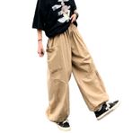 Skateboard Frog Bol Kargo Pantolon Gotik Harajuku Yüksek Bel 90s Gevşek Y2K Kadın Streetwear Gevşek Pantolon (Haki 2, XL)