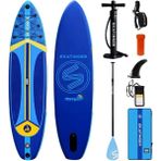 Skatinger Lethe Boards Plans Blue Sörf Tahtası Skatinger Montajlı D-Ring Halkalı Gezi-Yoga Sup Infletable Paddle Board 335 x 84 x 15 cm Full Set – Su Geçirmez Telefon Kılıfı Hediye