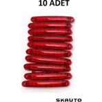 SKAUTO 10 Adet LED Parmak Lamba 9 Ledli Kamyon Dorse Yan Lamba 12V 24V - Kırmızı