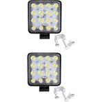 SKAUTO (2 Adet) 16 LED Kare Off Road Sis Farı Çalışma Lambası Beyaz ( 12V - 24V Uyumlu)