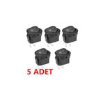 SKAUTO 5 Adet Mini Rocker Anahtar 1-0 Aç Kapa Siyah Yuvarlak On Off Çıt Çıt Düğme