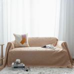 Skcess Koltuk Kılıfı Takımı, Camel Polyester (Polyester) Koltuk Kılıfı Düz Renk Eşkenar Dörtgen Desenli 4 Kişilik (180X380CM)