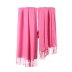 Skcess Şal, bayan, atkı, polyester, tek renkli, püsküllü, üniseks, doğum günü, sevgililer günü, düğün hediyesi, Pembe., 190x68cm(75x27in)