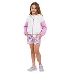 Skechers 2XI-Lock G Full Zip Hoodie Sweatshirt Kız Çocuk Gs Kırık Beyaz Sweatshirt