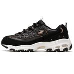 Skechers Air Cooled Memory Foam D'lites Glamour Feels Leather Sneaker Hakiki Deri Hafızalı Taban Günlük Spor Ayakkabı Siyah