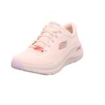 Skechers Arch Fit 2.0 Big League kadın spor ayakkabısı, Doğal ağ dokuma Leylak rengi lavanta şeridi, 40 EU