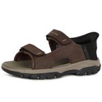Skechers Erkekler Tresmen-Reece İki Kayışlı Açık Toe Slip-ins Sandalet, Choc, 12