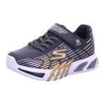 Skechers Flex-Glow Elite Siyah Sentetik Süs Mavi Limon Trim Whi 2 UK Erkek Çocuk Spor Ayakkabı